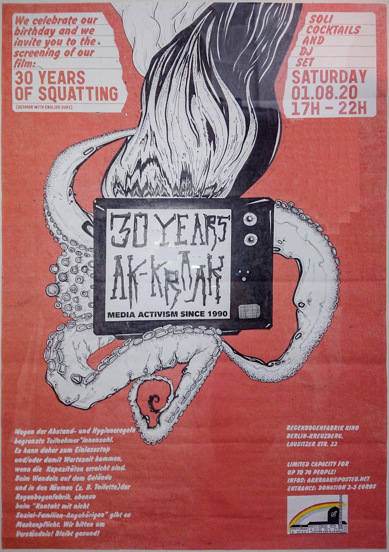Poster zum 30. Jahrestag der Gründung von AK Kraak
